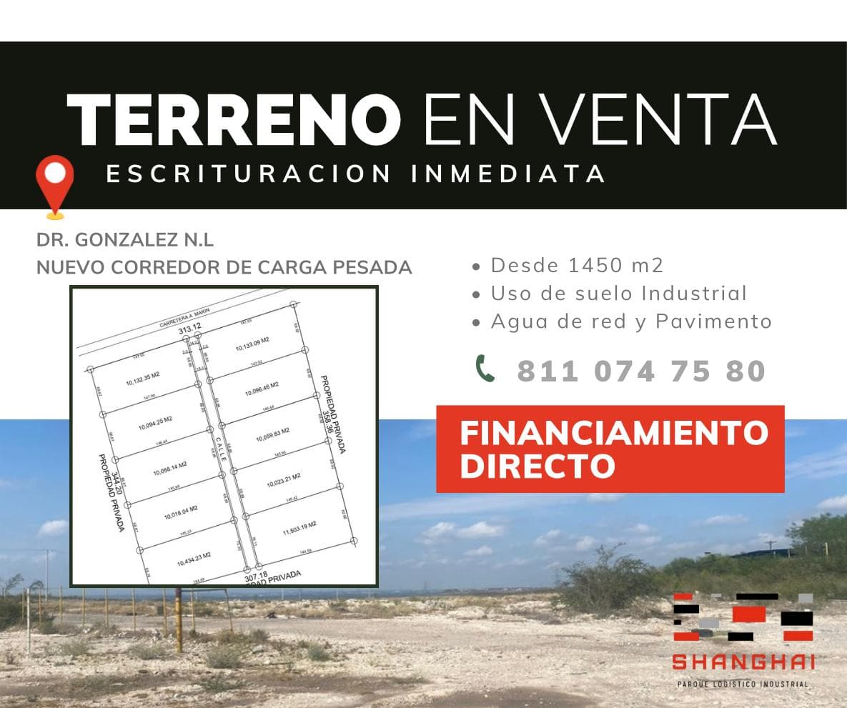 Terreno Industrial en Venta en Corredor de Carga Pesada Pesqueria-Dr Gonzalez - 1