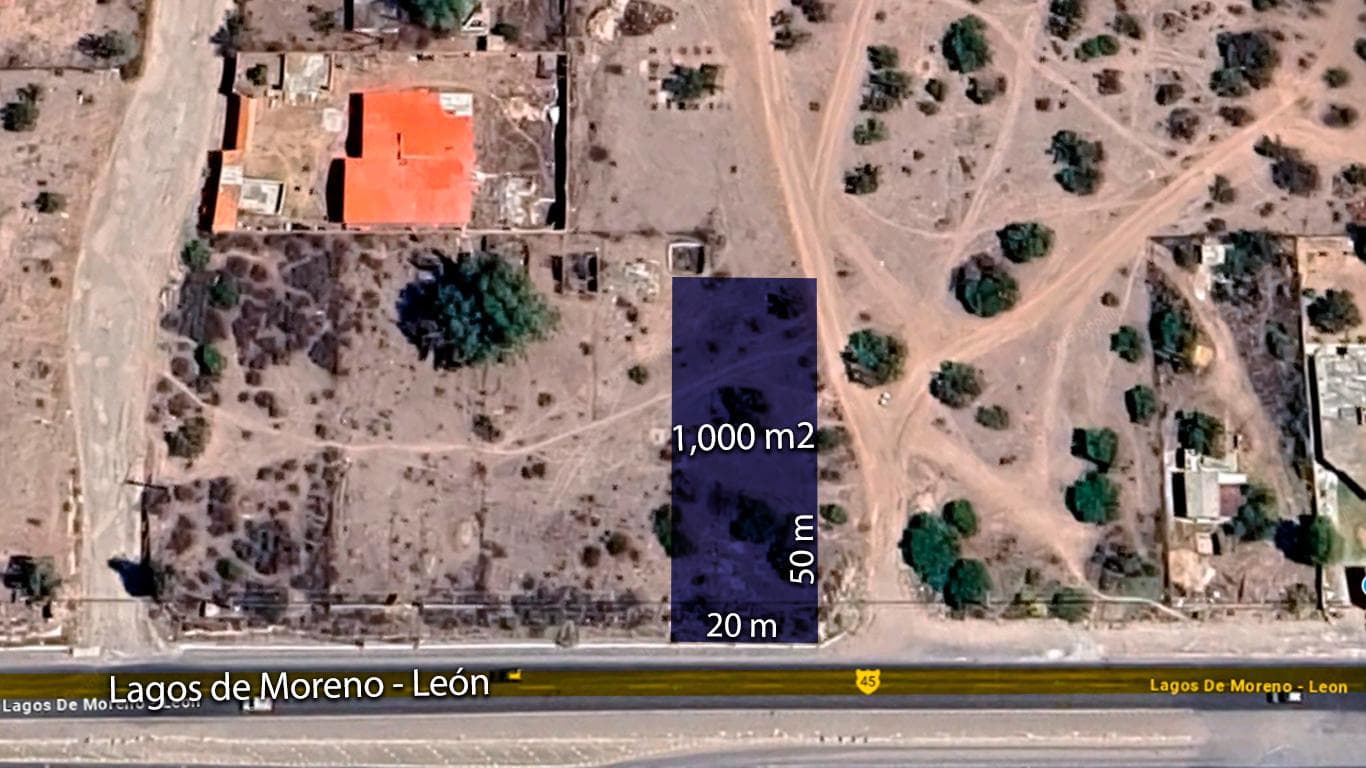 Terreno en Venta Carr. León - Lagos 1,000 m2 - 1