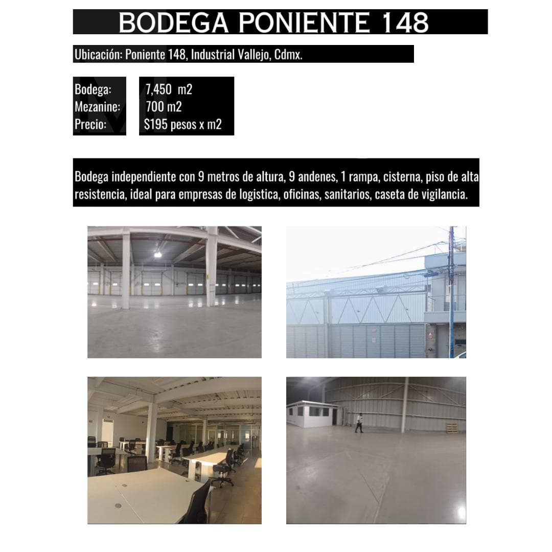 Bodega en renta en Industrial Vallejo - 1
