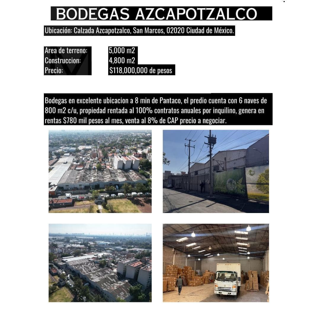 Bodegas en Venta Azcapotzalco - 1
