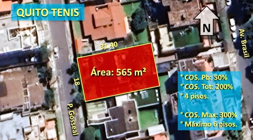 TERRENO PARA CONSTRUCTORAS, 565 m² Quito Tenis. GB. - 1