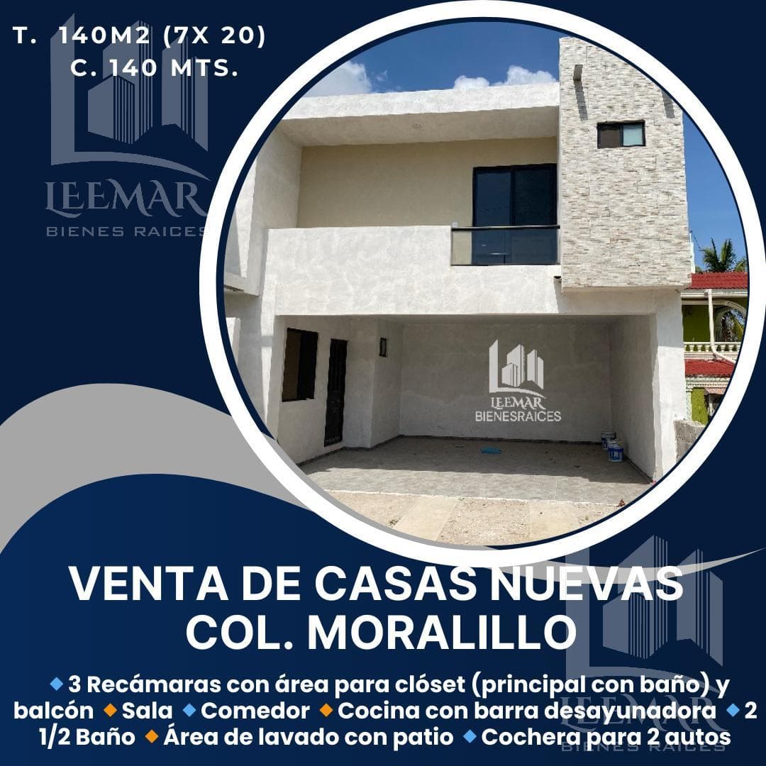 CASAS NUEVAS EN VENTA DE 3 RECAMARAS EN COL. MORALILLO, PANUCO, VER. - 1