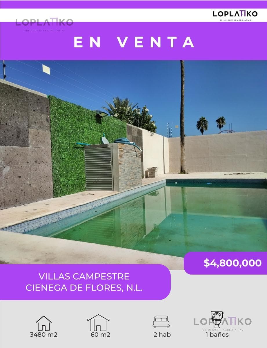 quinta en venta VILLAS CAMPESTRES, CIENEGA DE FLORES N.L. - 1