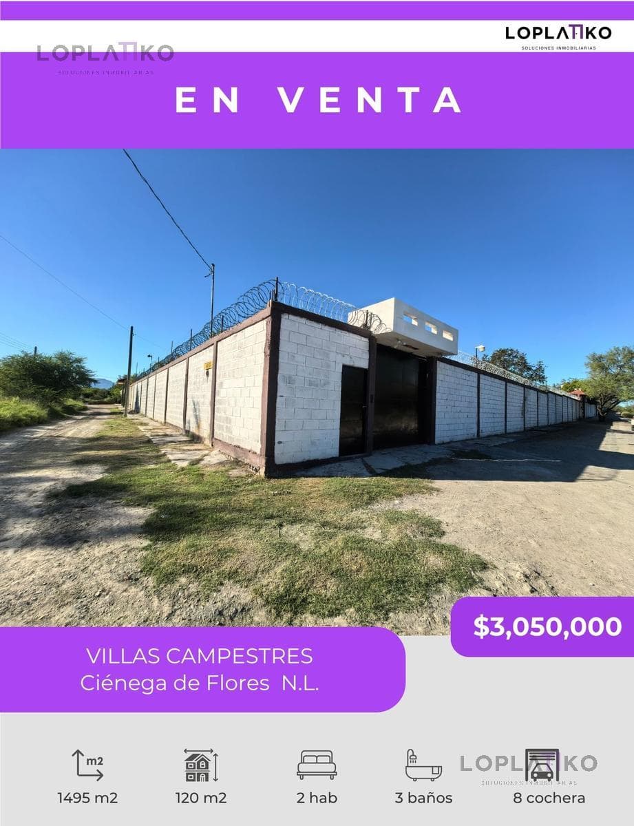 QUINTA EN VENTA VILLAS CAMPESTRES, CIENEGA DE FLORES N.L - 1