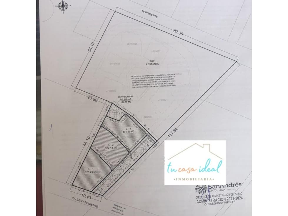 Terreno En Venta De 4300 M2 Cerca De La Piramide De Cholula En Actipan - 1