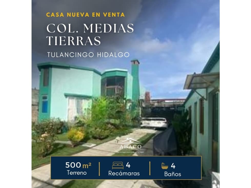 CASA CON JARDIN EN COL. MEDIAS TIERRAS, TULANCINGO, HIDALGO. - 1
