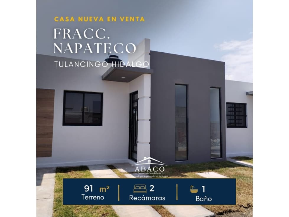 Casas economicas en fraccionamiento Napateco, Tulancingo MOD ISABELLA - 1