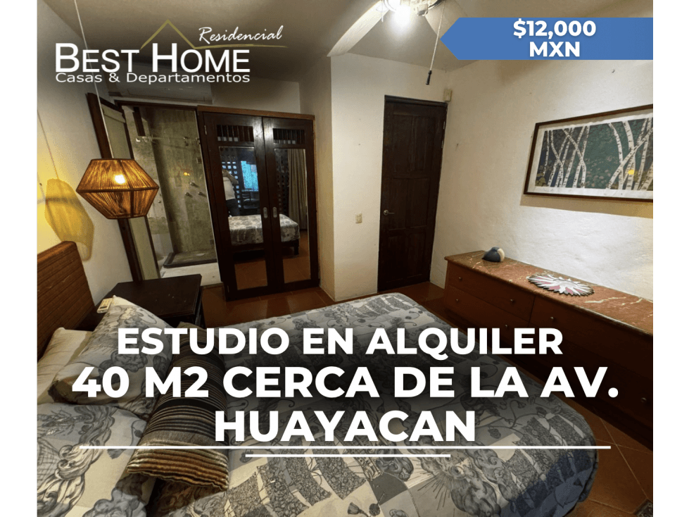 Estudio de 40 m2 cerca de Av. Huayacan - Av. Sierra madre - Cancún - 1