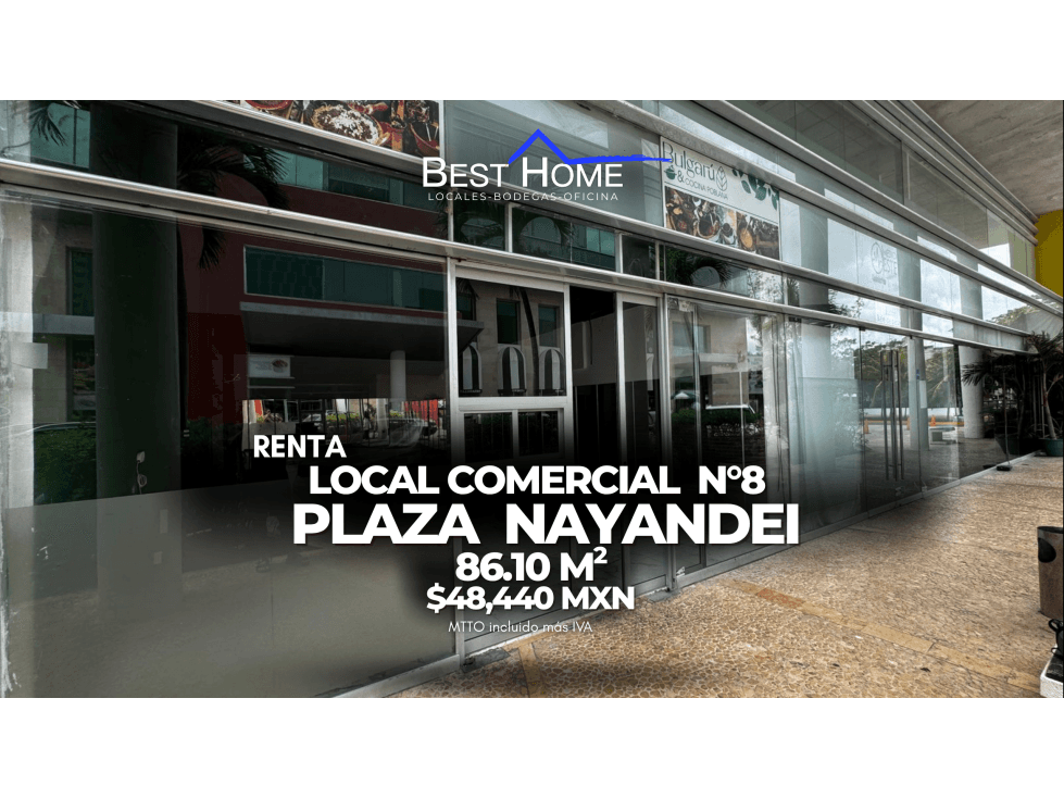 Local Comercial de 86m2 en Renta Local 8 Plaza Nayandei, Cancún - 1