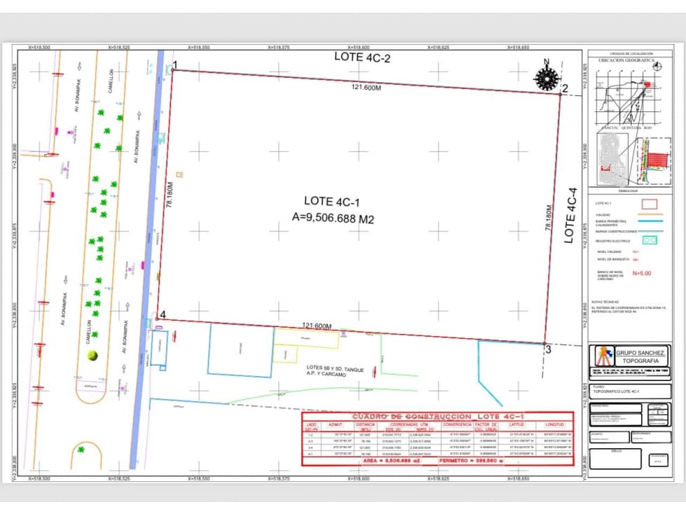 Terreno en venta sobre av Bonampak 9,506 m2 - 1