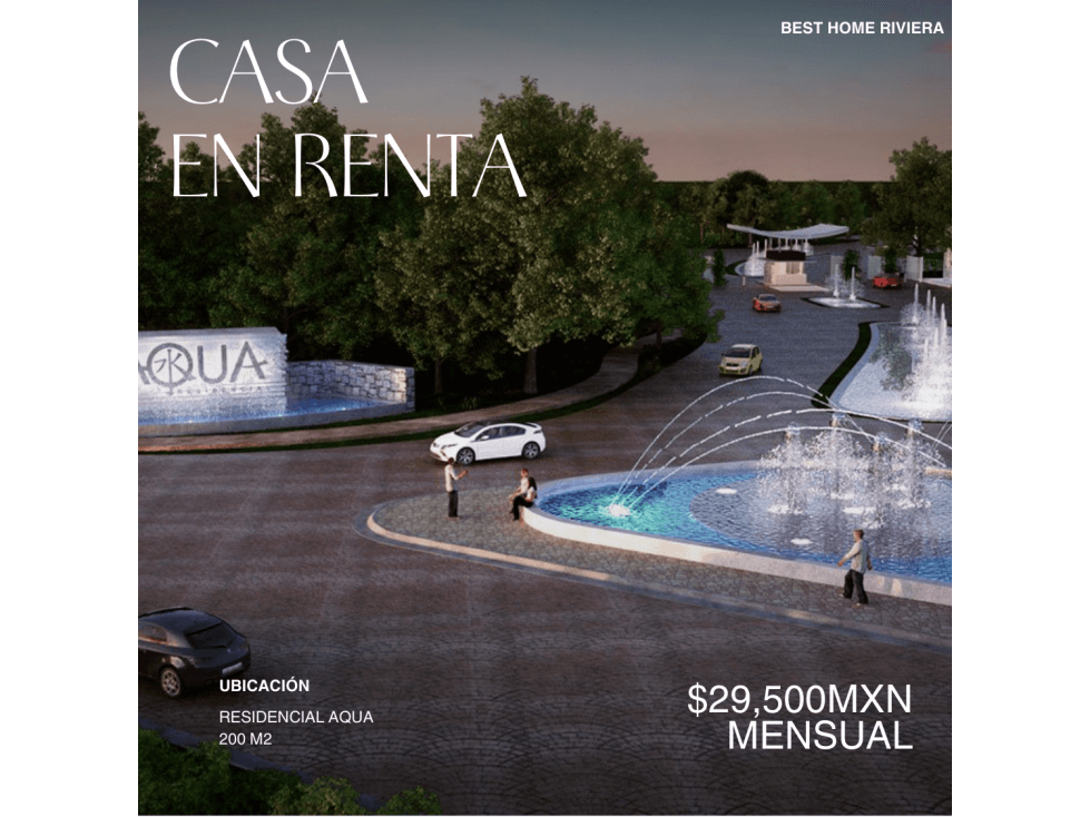 Casa en renta de 200 m2 en Residencial Aqua - Cancún - 1