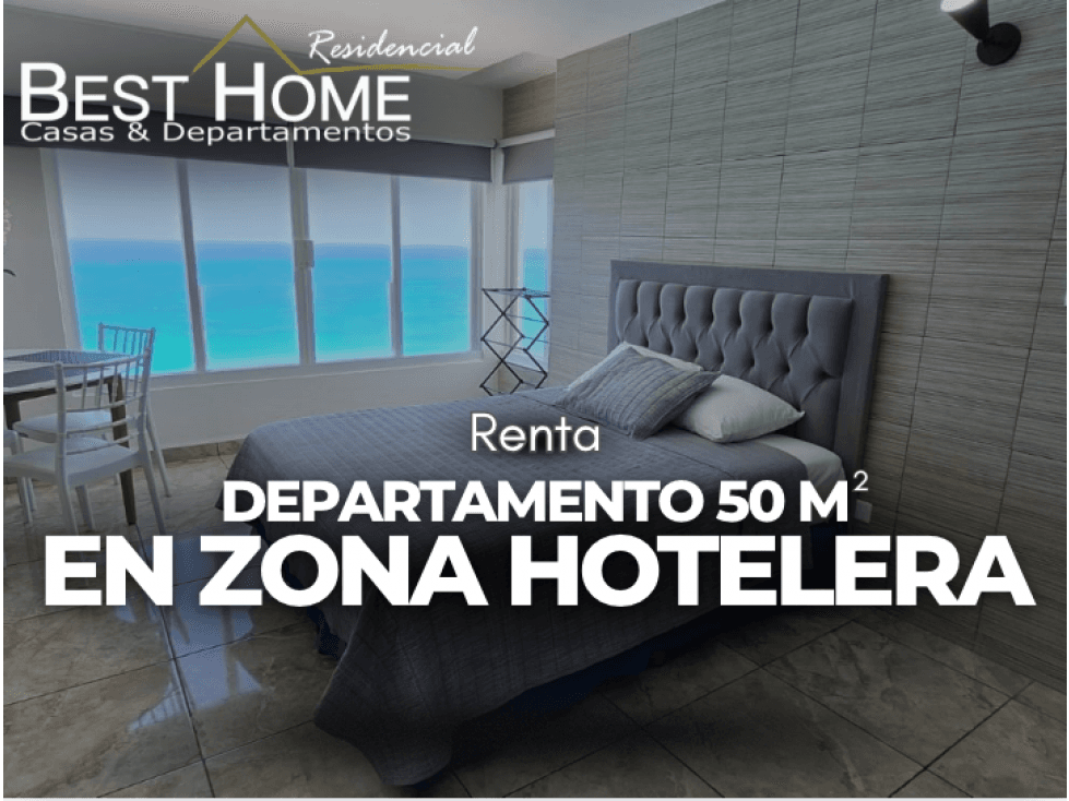 Se Renta Departamento Amueblado de 50 m2 Zona hotelera Cancun - 1