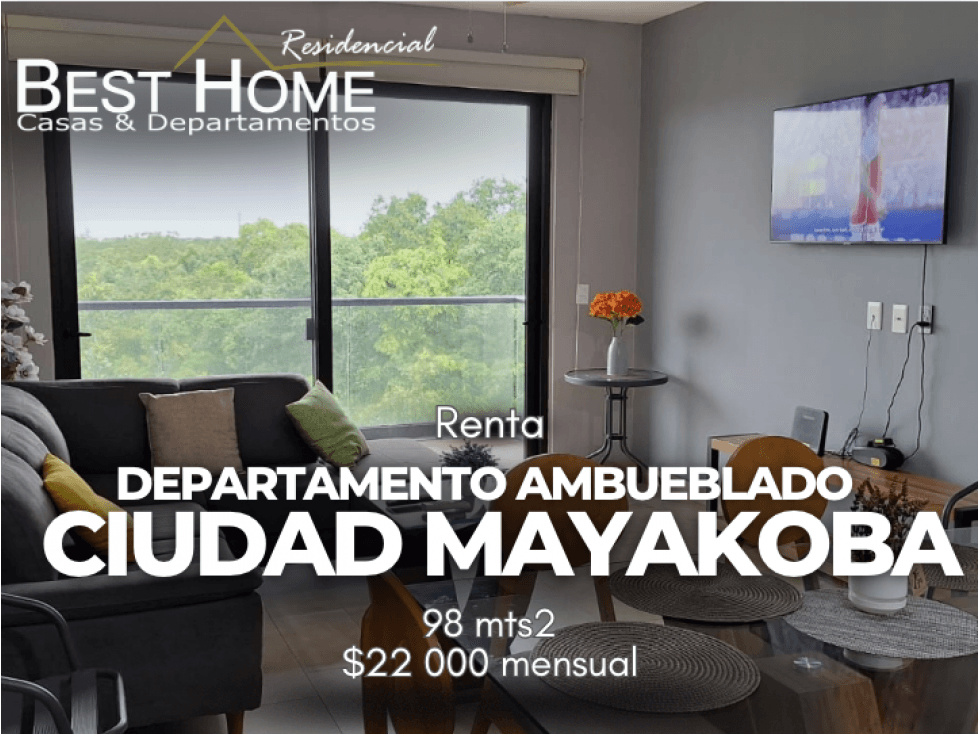 Se renta Departamento de 98 m2 En ciudad Mayakoba - 1