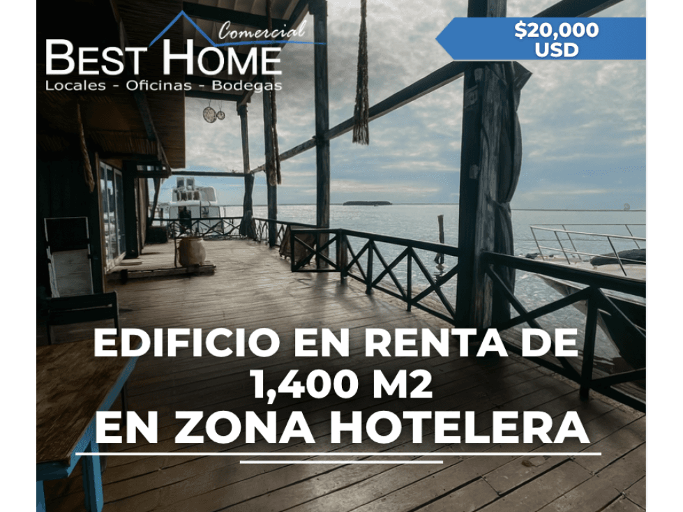 Edificio en renta de 1,400 m2 en zona hotelera - Cancún - 1
