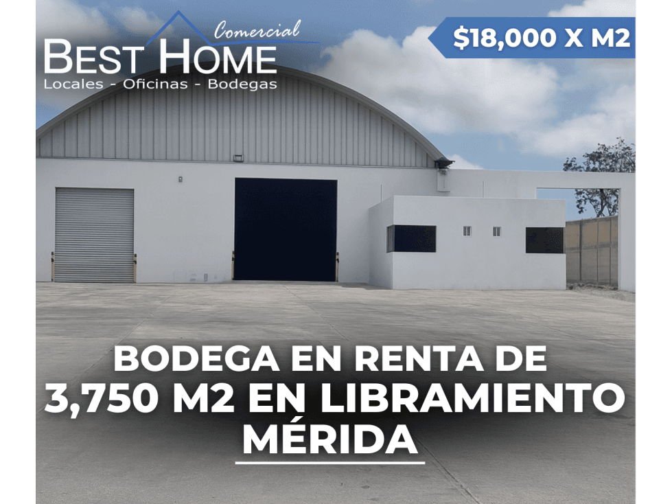 Bodega Industrial en Renta de 3,750 m² sobre Libramiento de Mérida - 1
