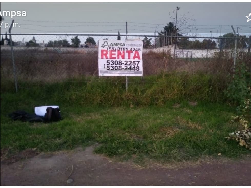 TERRENO EN RENTA EN ZUMPANGO, EDO. DE MÉXICO. - 1