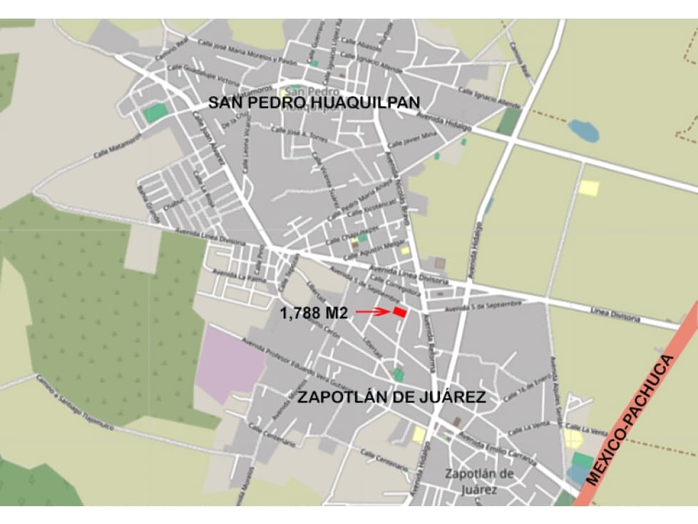 Se vende terreno en Zapotlán de Juárez, Hidalgo. 1,788 m2 aprox. - 1