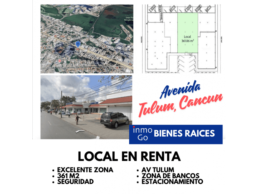 Renta Local Comercial Cancún, Av Tulum Sm 20 $127 mil + IVA - 1