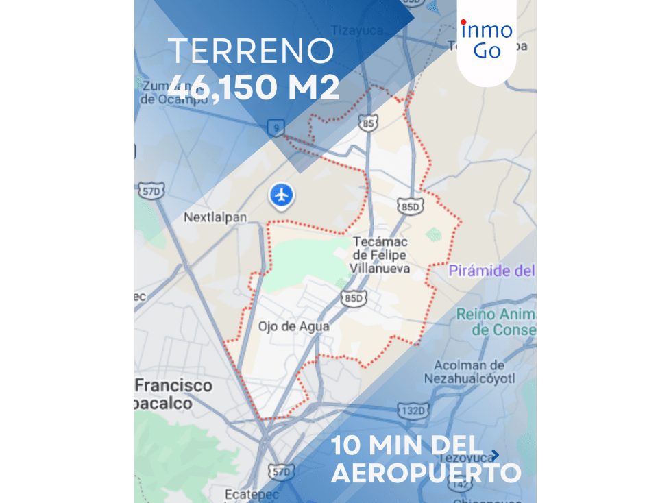 Terreno 4.6 ha, $1,350 m2, Tecamac - 1