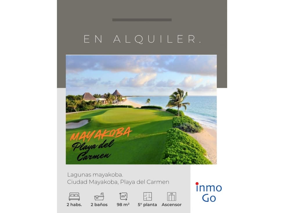 Departamento en Renta Playa del Carmen Mayakoba $23,000 Amueblado - 1