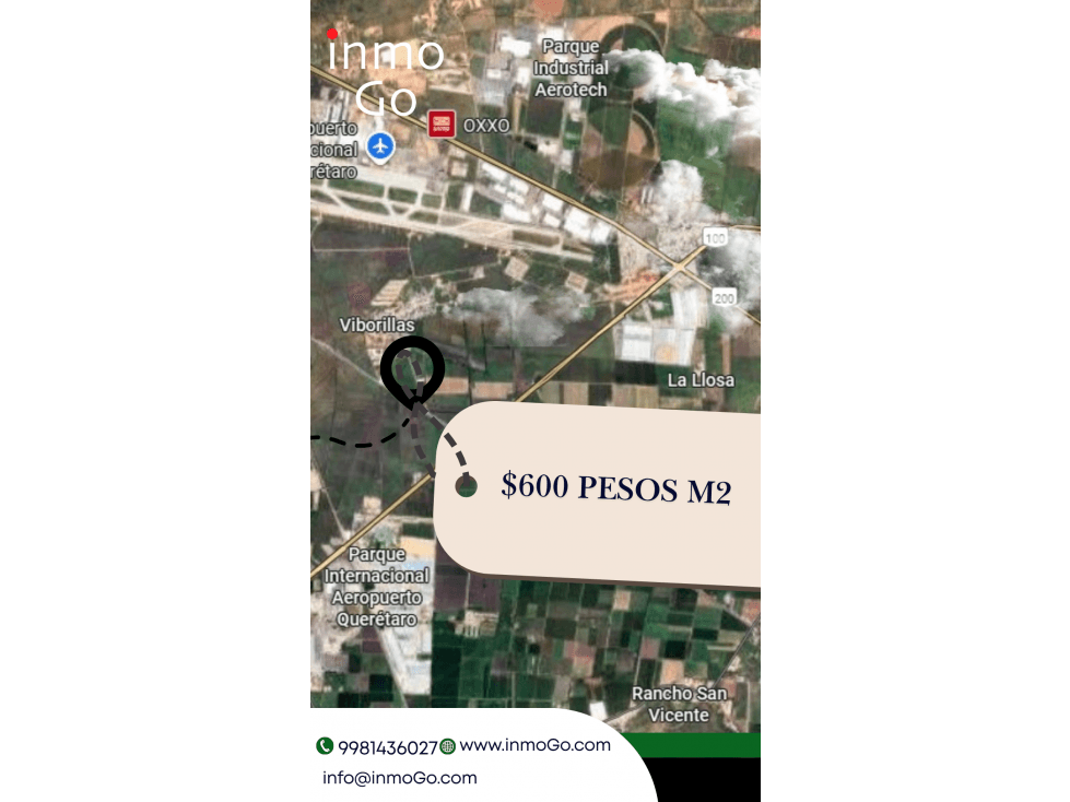 Terreno industrial Venta Aeropuerto Queretaro 46mil M2 $600 m2 - 1