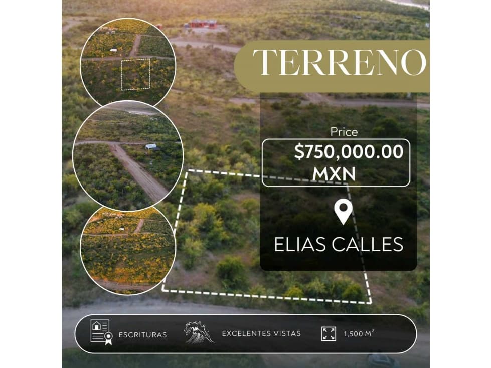 Terreno en venta con vista al mar, 1,500 m2 en Elias calles - 1