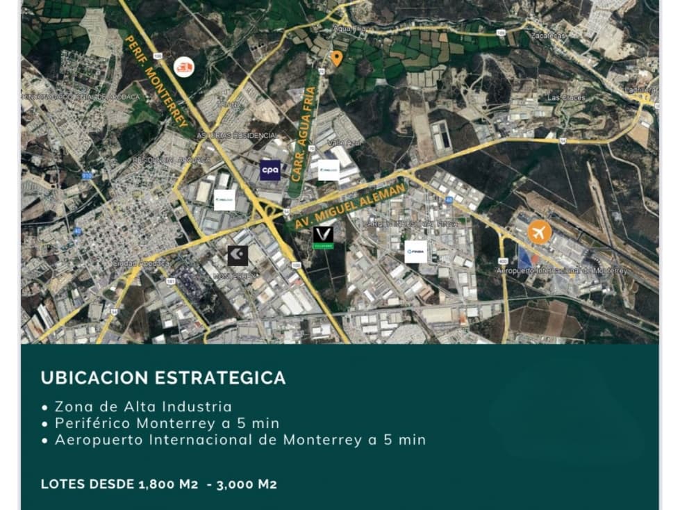 Terrenos industriales en venta en Zona de Agua Fria en Apodaca NL - 1