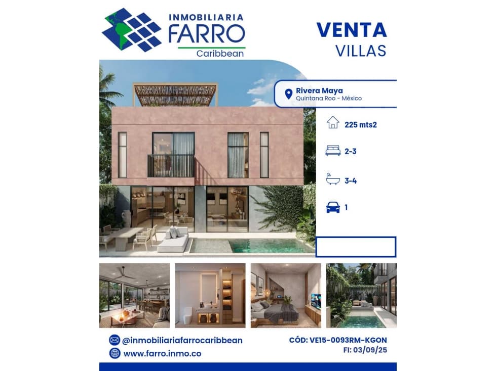 VENDE VILLAS EN.RIVERA MAYA QUINTANA ROO MÉXICO VE15-0093RM-KGON - 1