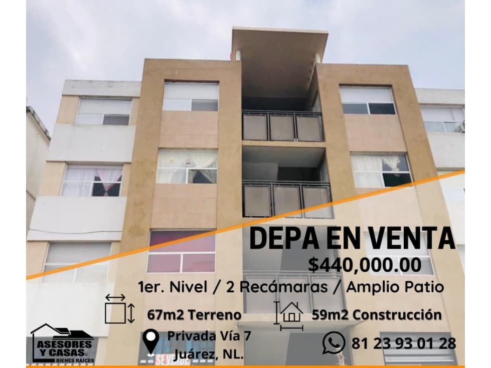 DEPARTAMENTO PLANTA BAJA PRIVADA VIA SIETE, JUAREZ - 1