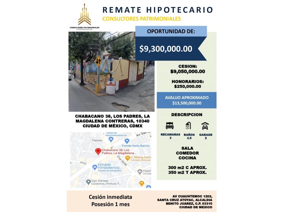 CASA DE RECUPERACION BANCARIA ADJDICADA EN LA MAGADALENA CONTRERAS - 1