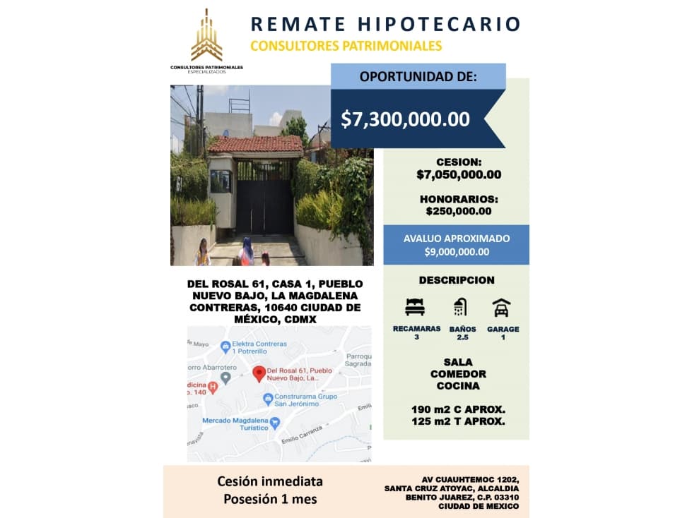 ESTUPENDA CASA DE RECUPERACION, ADJUDICADA EN LA MAGDALENA CONTRERAS - 1