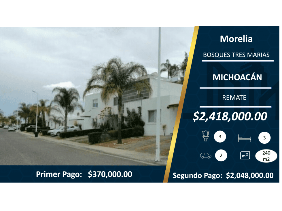 Hermosa Casa en Bosques Tres Marías Morelia $2,418,000.00 - 1