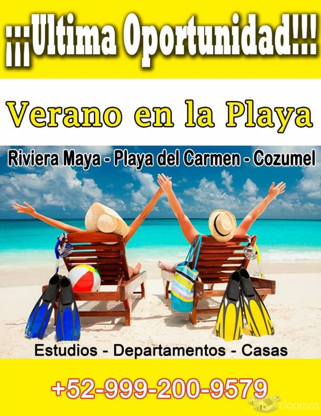 RENTO DEPARTAMENTO FRENTE AL HERMOSO MAR DE LA RIVIERA MAYA - 1