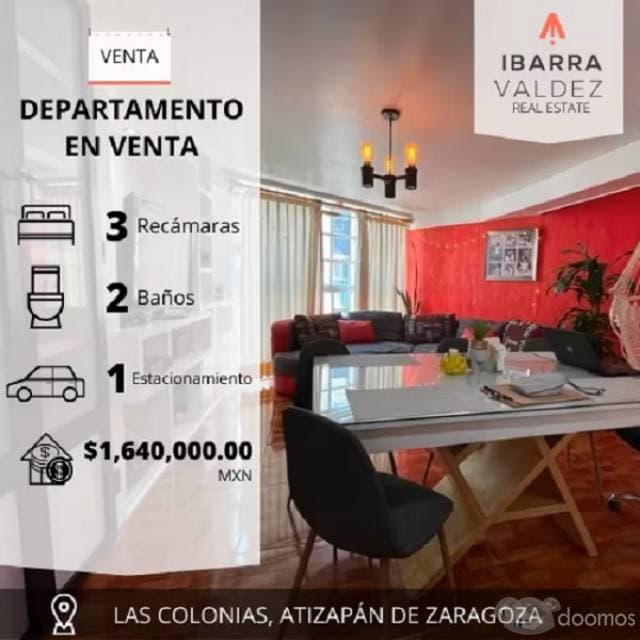 DEPARTAMENTO EN VENTA CON SEGURIDAD PRIVADA LAS 24 HORAS EN ATIZAPÁN DE ZARAGOZA - 1