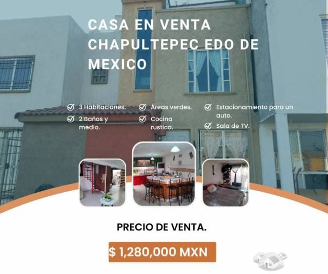 CASA EN VENTA CHAPULTEPEC EDO DE MEXICO - 1