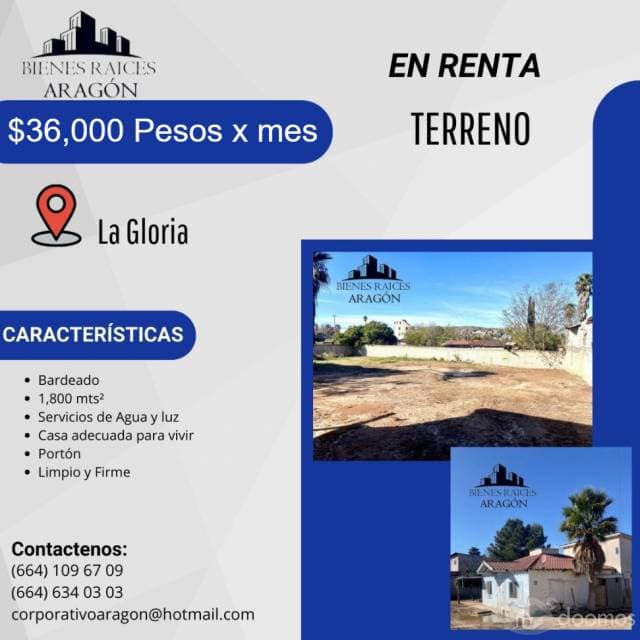 RENTAMOS TERRENO 1,800 MTS 2 en LA GLORIA Propio Para Guardar TRAILERS de MERCANCIA, o Similares. - 1