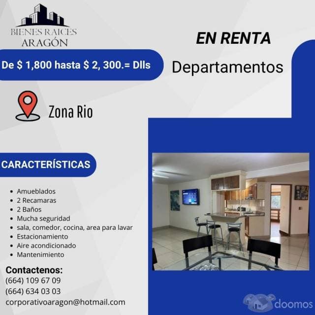 RENTAMOS BONITOS DEPARTAMENTOS DE LUJO AMUEBLADOS 100% - 1
