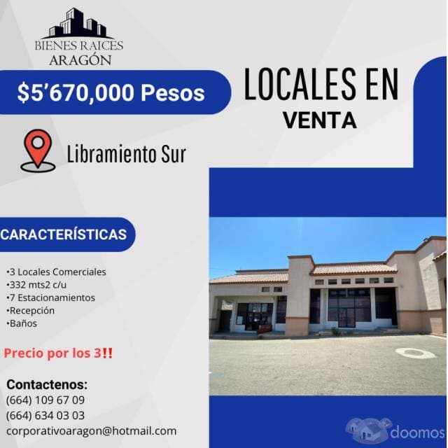VENDEMOS 3 EXCELENTES LOCALES COMERCIALES FRENTE AL LIBRAMIENTO SUR QUE VA AL PARQUE INDUSTRIAL PACIFICO - 1