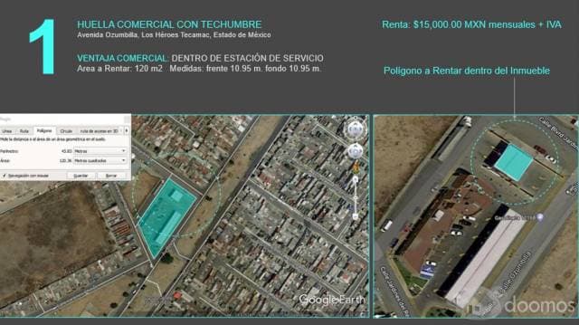 RENTA DE HUELLA COMERCIAL EN GASOLINERA - 1