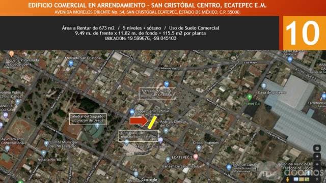 EN RENTA MUY BUEN EDIFICIO COMERCIAL SAN CRISTOBAL ECATEPEC CENTRO - 1