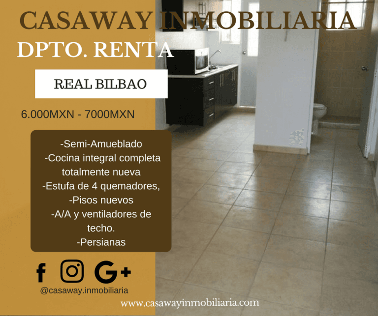 DEPARTAMENTO EN RENTA REAL BILBAO - 1