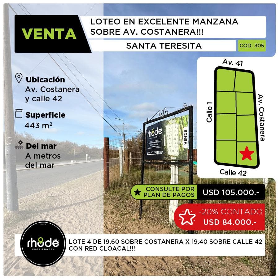 Terreno en Santa Teresita - 1