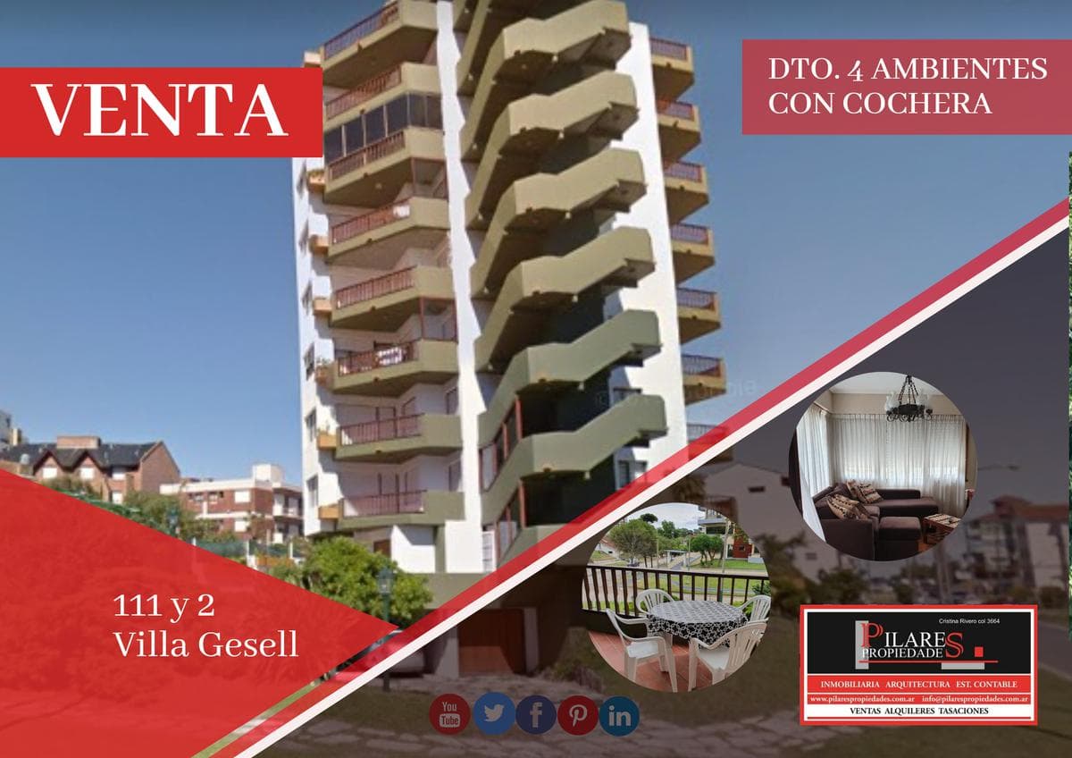 Departamento de 3 dormitorios en Villa Gesell - 1