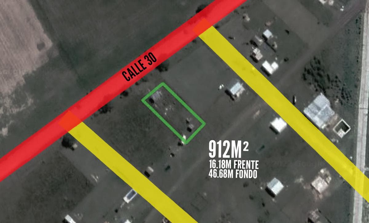 Terreno en venta - Medidas 16,18 x 46,68 metros -912 mts2 - Agote - 1