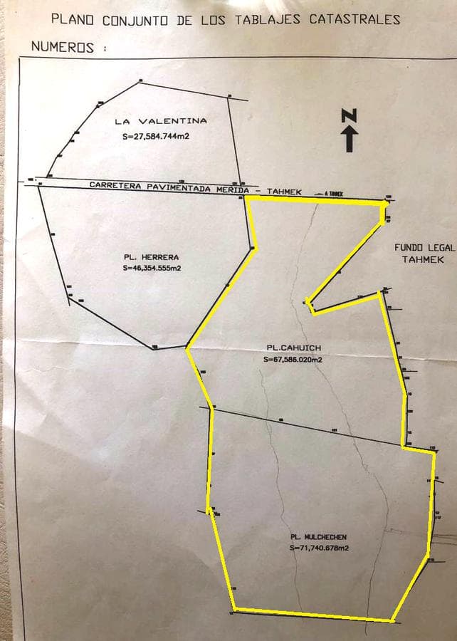 Terrenos en Venta 2 Predios Juntos. 13.93 has. Pueblo, Tahmek, Yucatàn. - 1