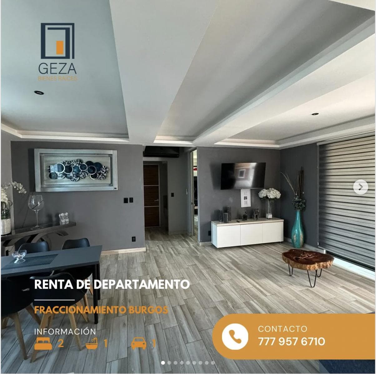 Departamento en renta en fraccionamiento Burgos Cuernavaca - 1