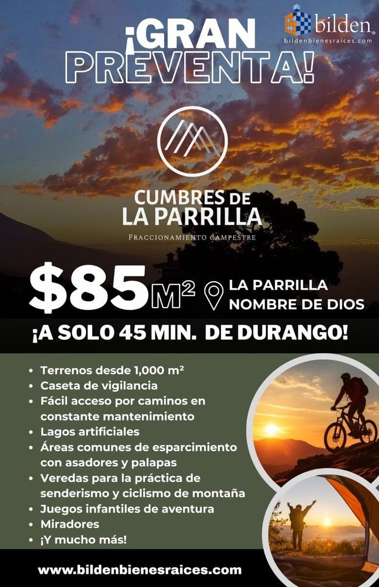 Terrenos en Preventa en Fracc. Cumbres de la Parrilla Nombre de Dios - 1