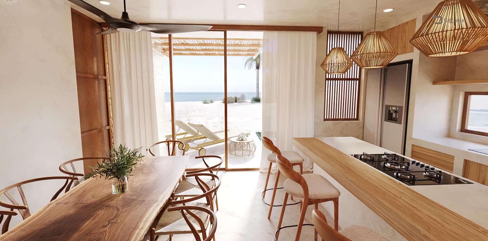 VILLA EN VENTA FRENTE AL MAR DE 3 RECAMARAS CON ALBERCA Y AMENIDADES EN SISAL, YUCATÁN - 1