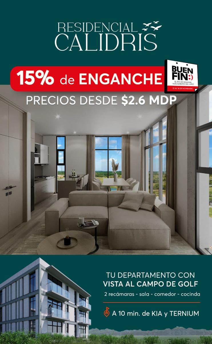 Departamento de 2 Rec, 2 baños, Balcon de 85 m2 en Campo de Golf Las Avez, a 5 min de KIA, TERNIUM - 1