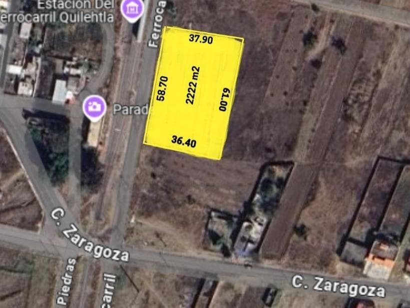 Terreno de 2222 m2 a un costado de las vías del ferrocarril en Ayometla - 1